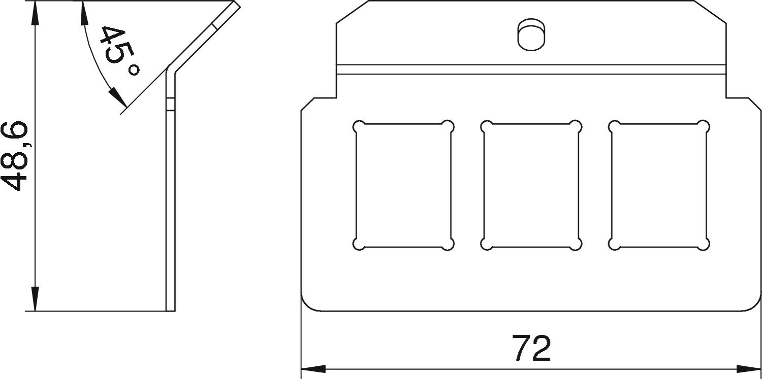 Platine para 3 conectores Tipo C Aço inoxidável, livre de ferrugem A2 1.4301 – Imagem 2 de 2