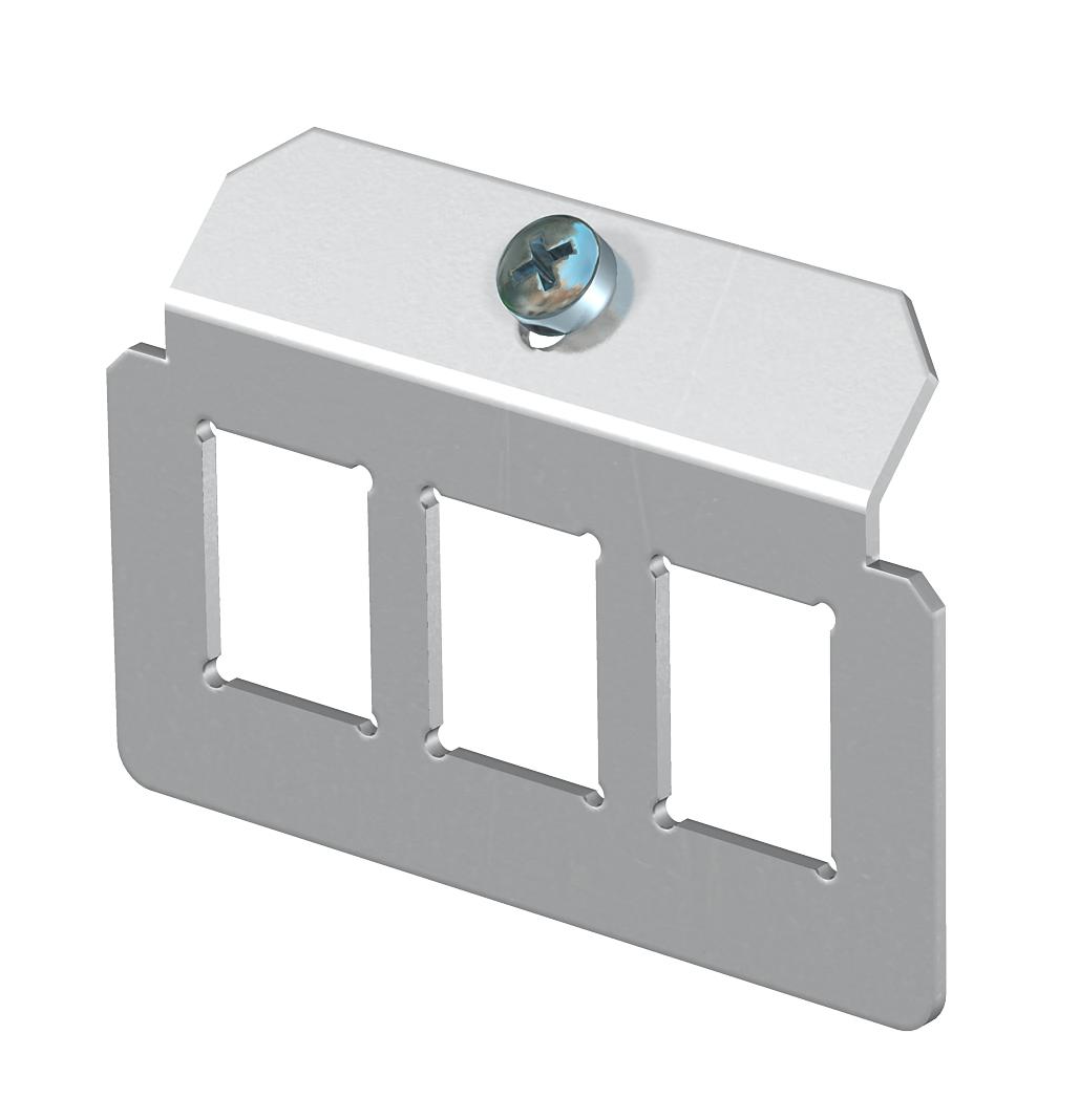 Platine para 3 conectores Tipo C Aço inoxidável, livre de ferrugem A2 1.4301