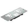 Placa suporte com tomadas BS versão dupla, comutador Aço com galvanização contínua / com revestimento orgânico branco RAL 9002