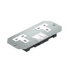 Placa suporte com tomadas BS versão dupla, comutador Aço com galvanização contínua / com revestimento orgânico branco RAL 9002