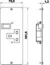 Placa suporte com tomadas BS versão simples, comutador Aço com galvanização contínua / com revestimento orgânico branco RAL 9002