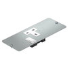 Placa suporte com tomadas BS versão simples, comutador Aço com galvanização contínua / com revestimento orgânico branco RAL 9002