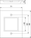 Espelho simples Modul 45 para T12L 71x88x12 Poliamida preto grafite RAL 9011