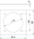 Espelho CEE para T12L 94.5x88mm Policloreto de vinilo preto grafite RAL 9011