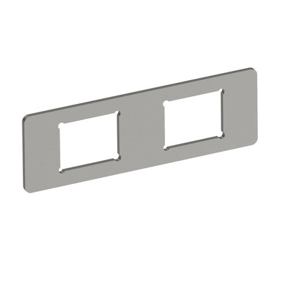 Placa de montagem para 2 conectores Tipo C 77x24x1,5 Aço inoxidável, livre de ferrugem A2 1.4301