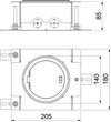 Kit completo tampa articulada Cr, 2 tomadas, betonilha 140x140x85 Zinco fundido sobre pressão