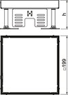 Tampa nivelável quadrada SL1 cega 199x199x100 Aço inoxidável, livre de ferrugem