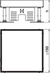 Tampa nivelável quadrada SL1 cega 199x199x105 Aço inoxidável, livre de ferrugem