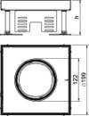 Tampa nivelável quadrada SL1 para tubo periscópio 199x199x100 Aço inoxidável, livre de ferrugem