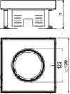 Tampa nivelável quadrada SL1 para tubo periscópio 199x199x105 Aço inoxidável, livre de ferrugem