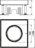 Tampa nivelável quadrada SL1 para tubo periscópio 199x199x105 Aço inoxidável, livre de ferrugem