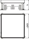 Tampa nivelável quadrada SL1 cega 243x243x100 Aço inoxidável, livre de ferrugem