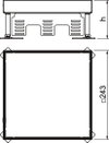 Tampa nivelável quadrada SL1 cega 243x243x105 Aço inoxidável, livre de ferrugem