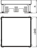 Tampa nivelável quadrada SL1 cega 243x243x105 Aço inoxidável, livre de ferrugem