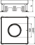 Tampa nivelável quadrada SL1 para tubo periscópio 243x243x105 Aço inoxidável, livre de ferrugem