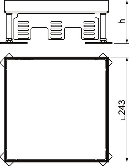 Tampa nivelável quadrada cega 243x243x100 Latão – Imagem 2 de 2