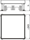 Tampa nivelável quadrada cega 243x243x105 Latão