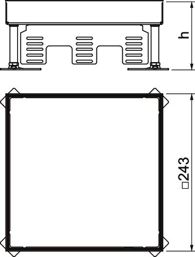 Tampa nivelável quadrada cega 243x243x105 Latão – Imagem 2 de 2