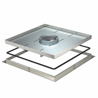 Cassete para grandes cargas para tubo periscópio 383x383x20 Aço inoxidável, livre de ferrugem A2 1.4301