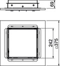 Tampa nivelável quadrada cega, revestimento de 25 mm 243x243x118 Aço inoxidável, livre de ferrugem