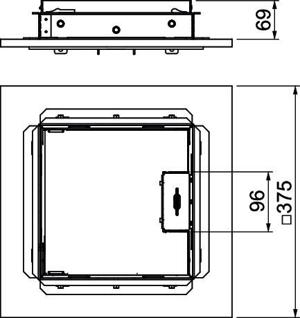 Tampa nivelável quadrada quadrado, saída de cabos 243x243x117 Aço inoxidável, livre de ferrugem – Imagem 2 de 2