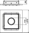 Tampa nivelável quadrada para tubo, revestimento 243x243x118 Aço inoxidável, livre de ferrugem