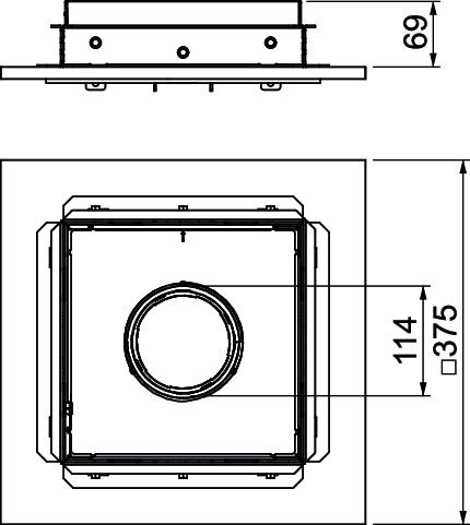 Tampa nivelável quadrada para tubo, revestimento 243x243x118 Aço inoxidável, livre de ferrugem – Imagem 2 de 2