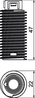 Threaded rod for UZD 140x140x25 Poliamida, reforçada com fibra de vidro cor-de-laranja pastel RAL 2003