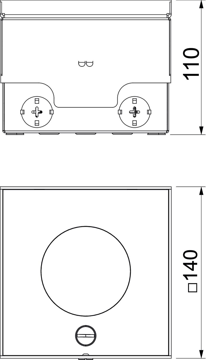 Caixa de pavimento com tubo periscópio, vazia 140x140x110 Aço inoxidável, livre de ferrugem – Imagem 2 de 2