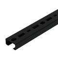Perfil perfurado, rasgo 17mm 500x35x18 Aço PES135 - Poliéster preto RAL 9005
