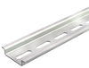 Calha DIN perfurada 2000x35x7,5 Aço eletrogalvanizado, passivado transparente