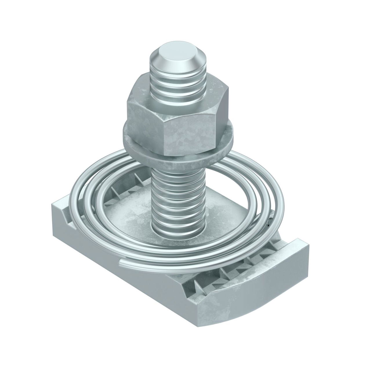 Hammerhead screw with spring for profile rail MS4121/4141 M8x30mm Aço Lamela de zinco