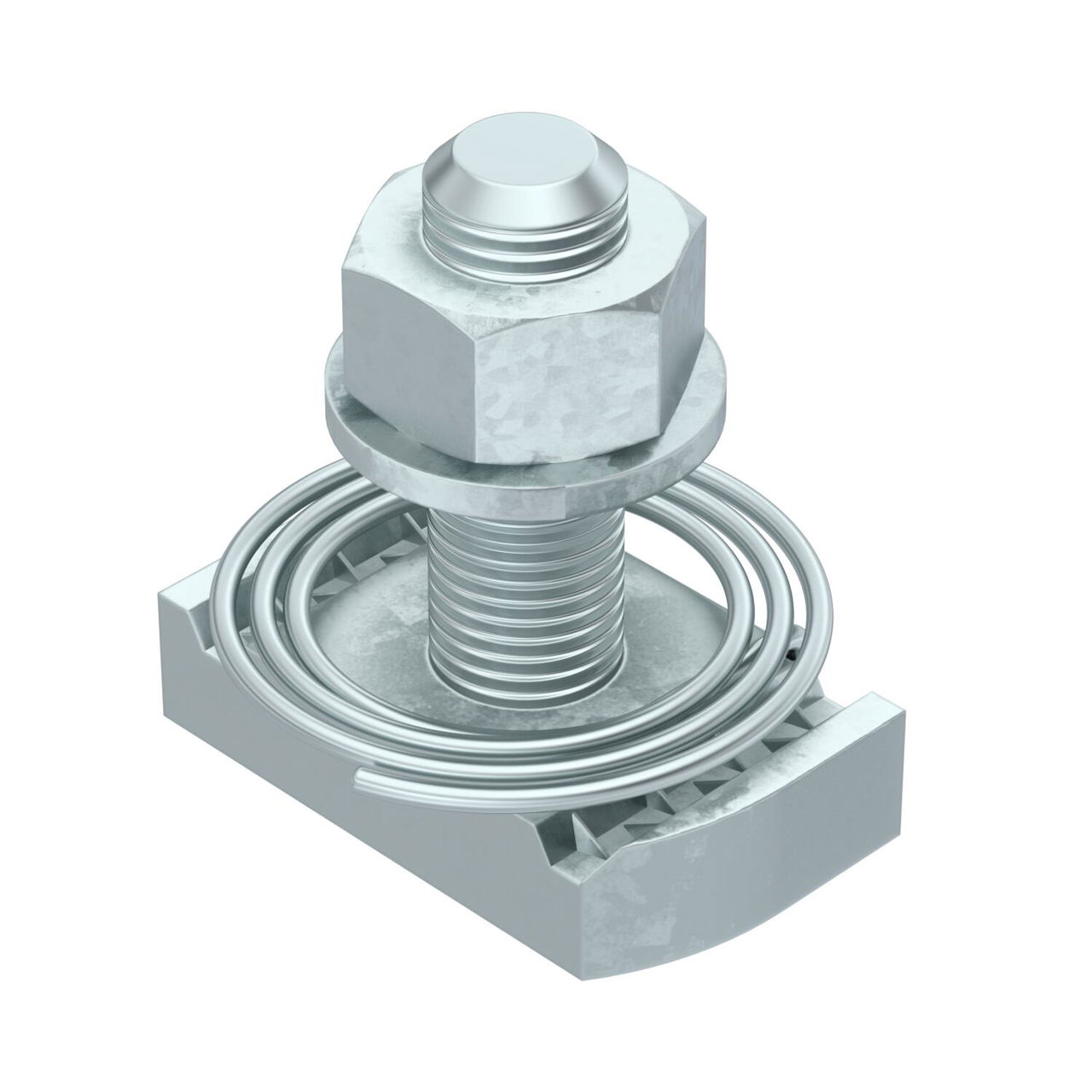 Hammerhead screw with spring for profile rail MS4121/4141 M10x30mm Aço Lamela de zinco