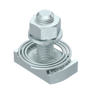 Hammerhead screw with spring for profile rail MS4121/4141 M10x30mm Aço Lamela de zinco