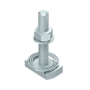 Hammerhead screw with spring for profile rail MS4121/4141 M10x60mm Aço Lamela de zinco