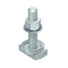 Hammerhead screw with spring for profile rail MS4121/4141 M12x60mm Aço Lamela de zinco