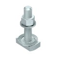 Hammerhead screw with spring for profile rail MS4121/4141 M12x60mm Aço Lamela de zinco