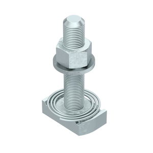 Hammerhead screw with spring for profile rail MS4121/4141 M12x60mm Aço Lamela de zinco