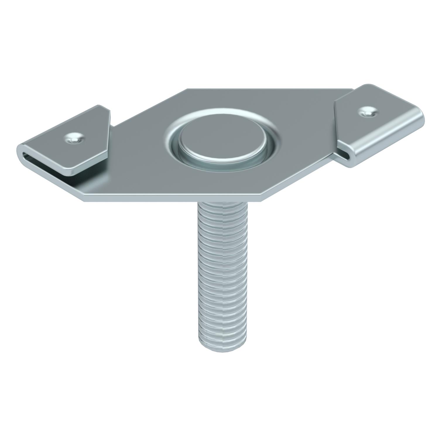 Ceiling profile clamp with threaded bolt M6x25mm Aço Lamela de zinco zinco
