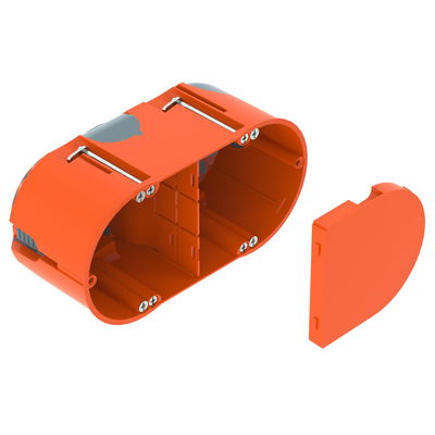 Caixa de eletrónica HW versão dupla, hermética 142x71 Polipropileno / Elastómero termoplástico cor de laranja / cinzento