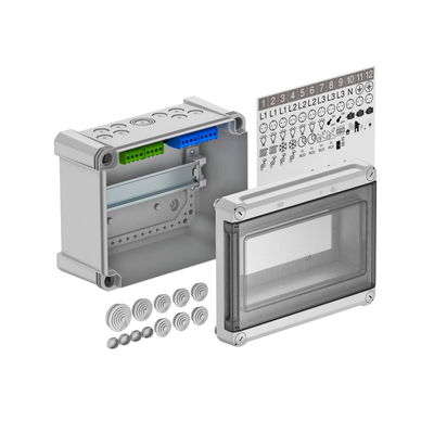 Quadro de distribuição para máx. 9 módulos 240x191x125 Poliestireno cinzento claro RAL 7035