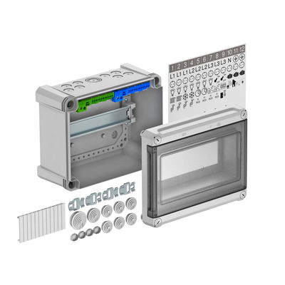 Quadro de distribuição para máx. 9 módulos 240x191x125 Policarbonato cinzento claro RAL 7035