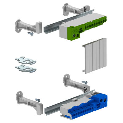 Conjunto de réguas de bornes com ligadores rápidos 82x15x4
