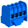 Borne para condutor de neutro com contactos roscados 4x16mm² Poliamida azul