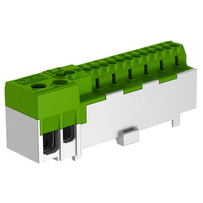 Borne de terra com contactos de encaixe 12x2,5mm² Poliamida cinzento / verde