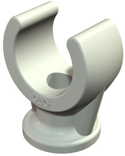 Abraçadeira com pé 19-22mm Polipropileno cinzento claro RAL 7035