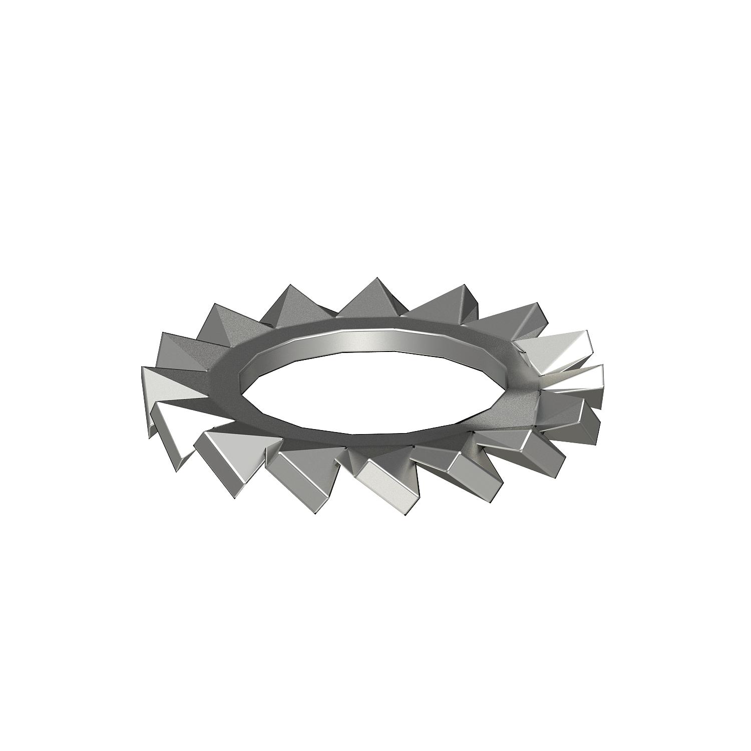 Serrated washer M8 Aço inoxidável, livre de ferrugem brilhante, pós-tratamento