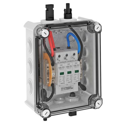 Caixa completa 1x1 FV-String em 1 WR-MPP+MC4 1000V DC cinzento claro RAL 7035