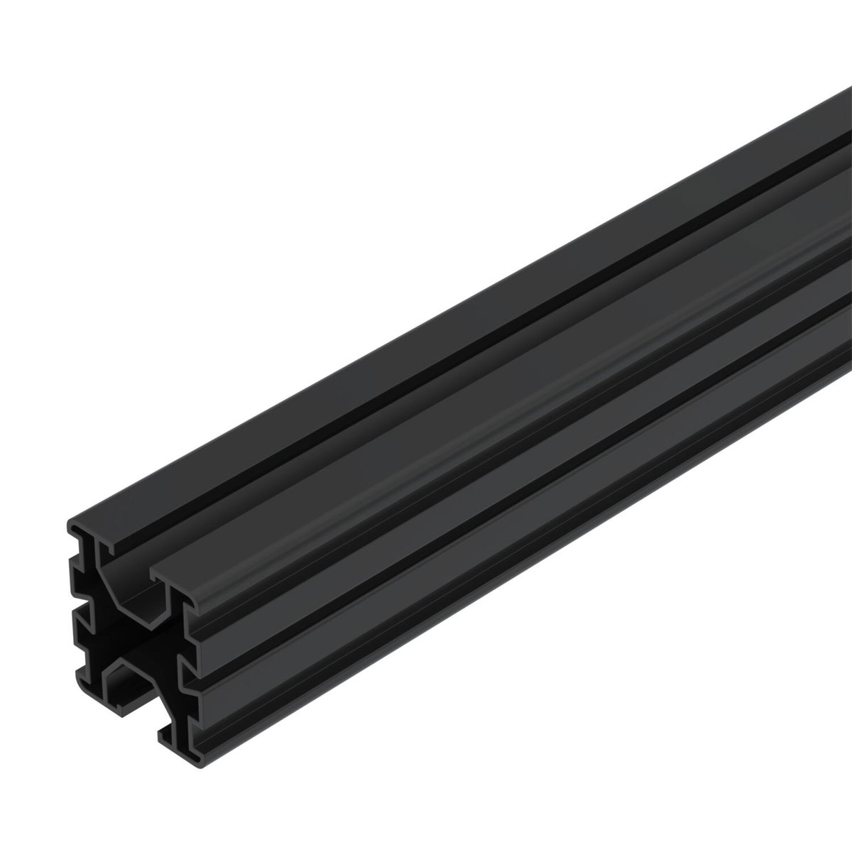 Perfil de estrutura para sistemas plano/inclinado Alumínio anodizado preto de sinalização RAL 9004