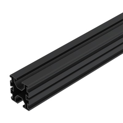 Perfil de estrutura para sistemas plano/inclinado Alumínio anodizado preto de sinalização RAL 9004